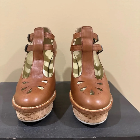 Opening Ceremony 8.5 ( Vero Cuoio) beautiful  wedge platforms rare and excellent - Picture 2 of 10